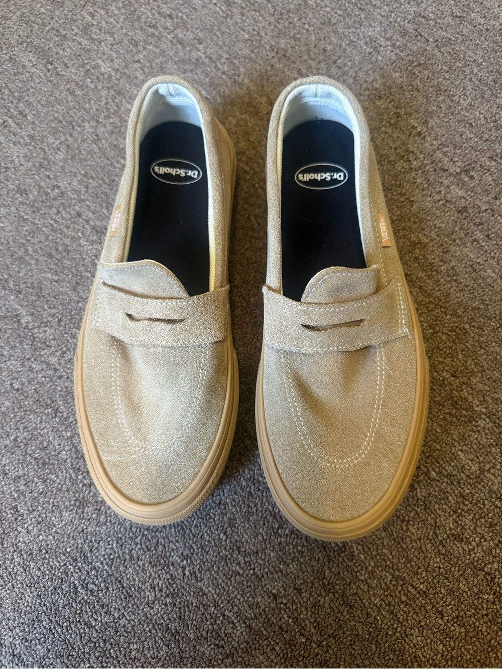 Vans Suede Penny Loafers Tan/Gum Sole (W/ Dr. Scholl's Insoles) | Size 9